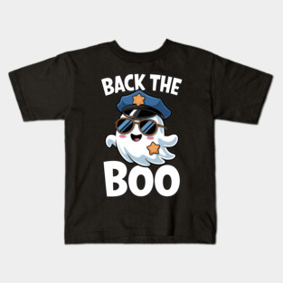 Back the Boo Funny Halloween Police Ghost Kids T-Shirt