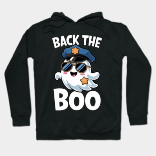 Back the Boo Funny Halloween Police Ghost Hoodie