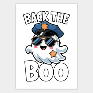 Back the Boo Funny Halloween Police Ghost Sticker