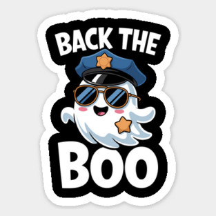 Back the Boo Funny Halloween Police Ghost Magnet