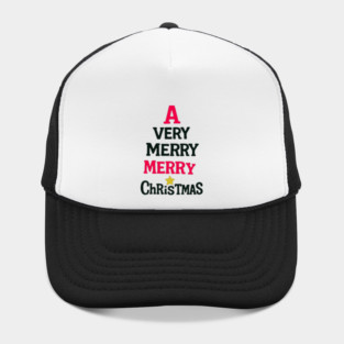 A Very Merry Merry Christmas – Fun Holiday Text Art Hat