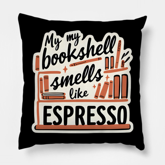 Bookshelf Like Espresso books coffee Pillow by SR8891