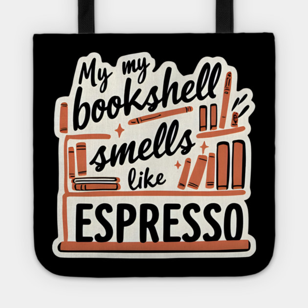 Bookshelf Like Espresso books coffee Tote by SR8891
