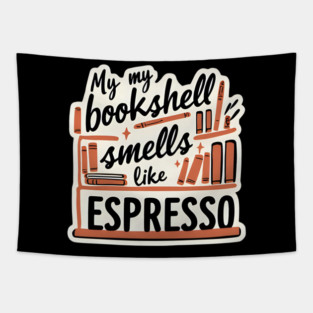 Bookshelf Like Espresso books coffee Tapestry