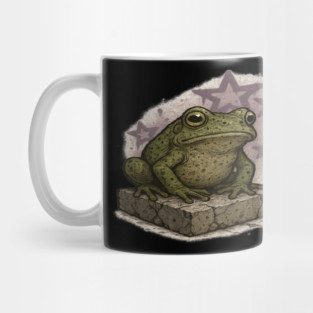 Cosmic Frog Sitting on Stone in Graffiti Style Mug