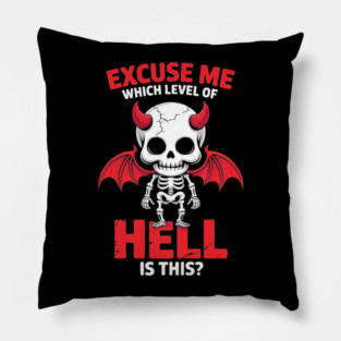 Funny Cute Demon Quote Graphic Pillow