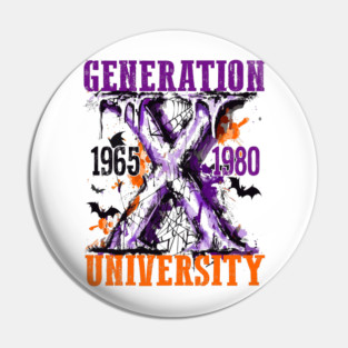 GenerationX Halloween Retro Vintage GenX 1965 1980 Spooky Pin
