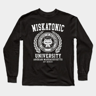 CTHULU AND LOVECRAFT - MISKATONIC UNIVERSITY Long Sleeve T-Shirt