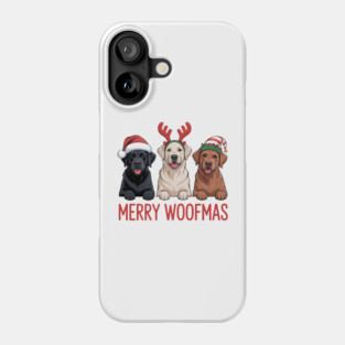 Black Yellow Chocolate Lab Christmas Labrador Merry Woofmas Phone Case