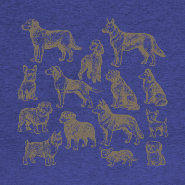 Vintage Dog Breeds Illustration – Classic Sepia Sketch Design by DonWillisJrArt