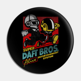 SUPER DAFT BROS - Fan Art Tribute Mashup Electro Gaming Pin