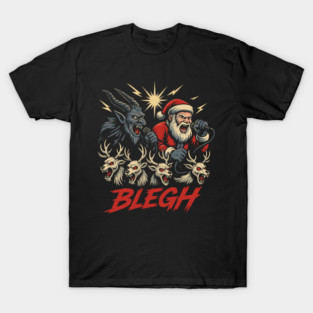 Sleighing in The Pit Metal Blegh Krampus Christmas T-Shirt