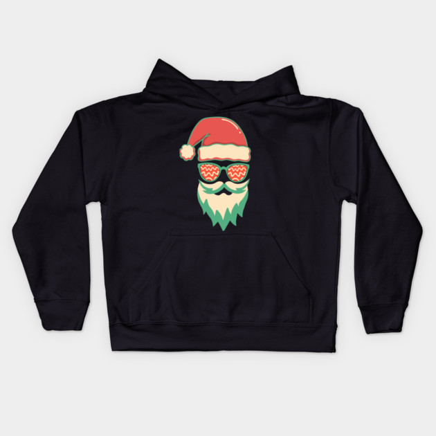 Retro Hippie Santa Christmas Kids Hoodie by The WYLD Tribe