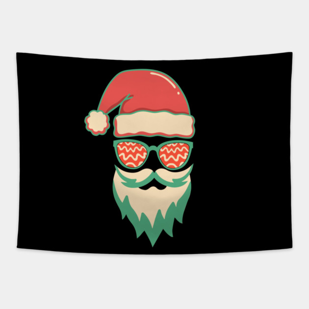 Retro Hippie Santa Christmas Tapestry by The WYLD Tribe