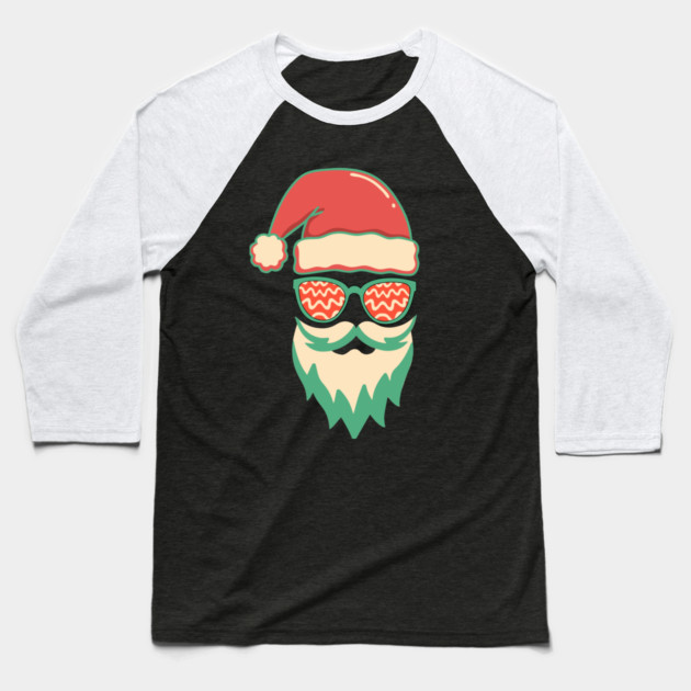Retro Hippie Santa Christmas Baseball T-Shirt by The WYLD Tribe