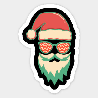 Retro Hippie Santa Christmas Sticker