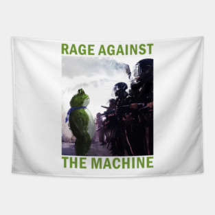 Frog RAGE AGAINST THE MACHINE Protest 2025 Tapestry