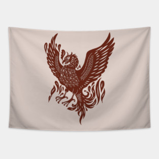 Phoenix bird in flames Tapestry
