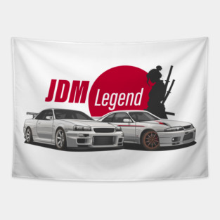 JDM Legend | Samurai girl silhouette Tapestry