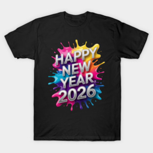 Splash Paint Happy New Year 2026 T-Shirt