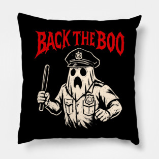Back the Boo Horror Ghost Cop Design Pillow