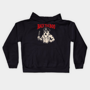 Back the Boo Horror Ghost Cop Design Kids Hoodie