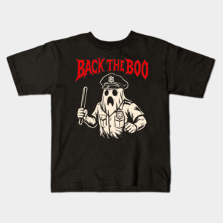 Back the Boo Horror Ghost Cop Design Kids T-Shirt