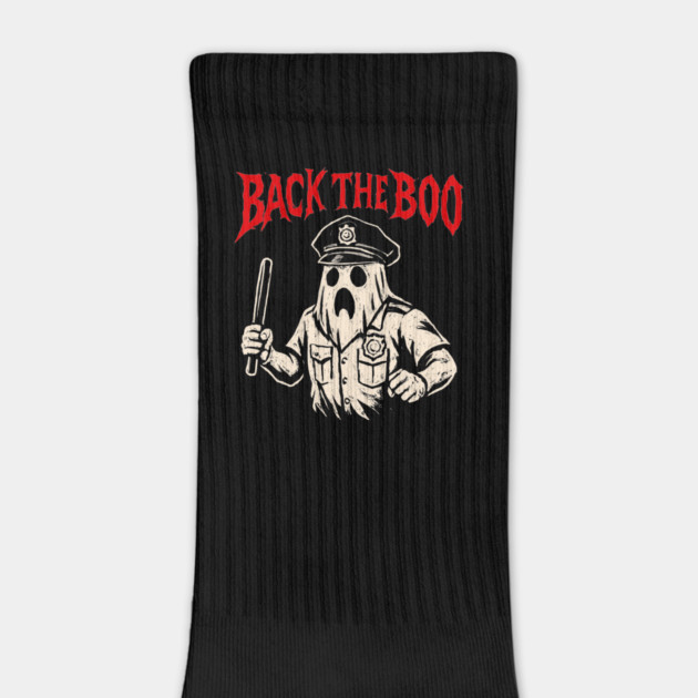 Back the Boo Horror Ghost Cop Design by belownormal