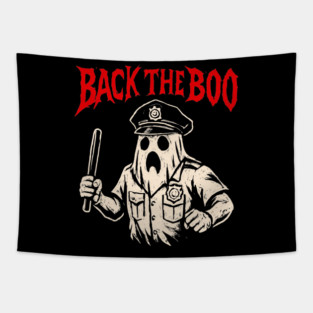 Back the Boo Horror Ghost Cop Design Tapestry