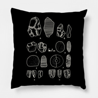 Archeology Stone Collection - Paleontology and Anthropology Pillow