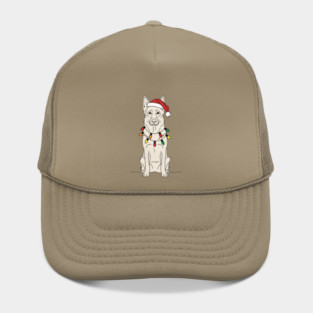 Christmas White German Shepherd Santa Hat Lights Dog Lover Hat
