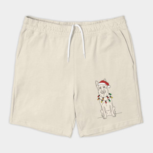 Christmas White German Shepherd Santa Hat Lights Dog Lover Shorts