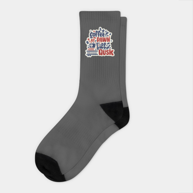 Coffee at Dawn Books Till Dusk Socks by SR8891