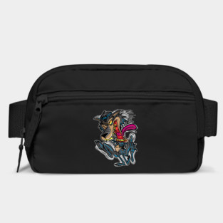 Crazy Lunatic Wolf Cartoon Wolf on the run Bag