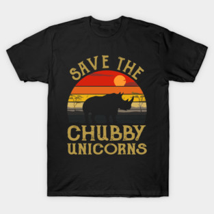 Save The Chubby Unicorns Gift Vintage Funny Rhino Animal T-Shirt