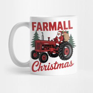 Christmas Xmas Santa On Tractor Farmer Farmall Christmas Mug