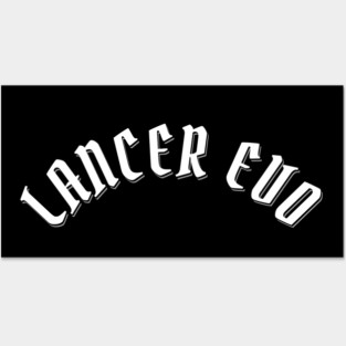 Lancer Evo, Turbocharged Gothic Typography Posters and Art