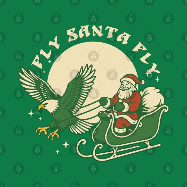 Fly Santa Fly Funny Philadelphia Eagles Christmas by vanbeard-vintage