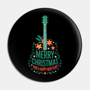 Guitar Christmas Tree Funny Guitarist Merry Xmas Pin
