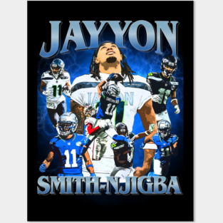 Vintage Jaxon Smith Njigba Seattle Seahawks Posters and Art