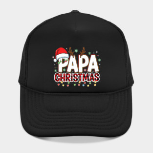 Papa Christmas Reindeer and Santa Hat Holiday Gift Hat