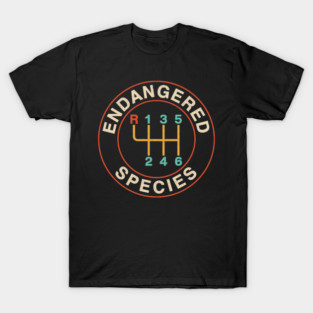 Endangered Species Manual Gearbox Stick Shift 6 Speed T-Shirt