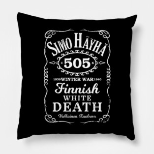 Simo Hayha Finnish Finland Suomi Sisu Whiskey Label Pillow