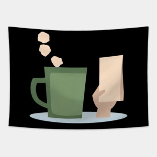Bookmarks and Mugs books and coffee Tapestry
