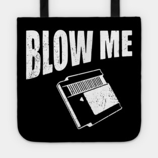 Blow Me Retro Cartridge Edgy Nostalgia Tote