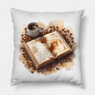 Daily Dose Coffee & Literature books Pillow