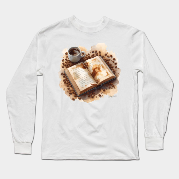 Daily Dose Coffee & Literature books Long Sleeve T-Shirt by SR8891