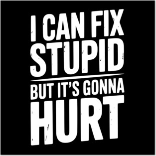 I Can Fix Stupid But It’s Gonna Hurt Posters and Art