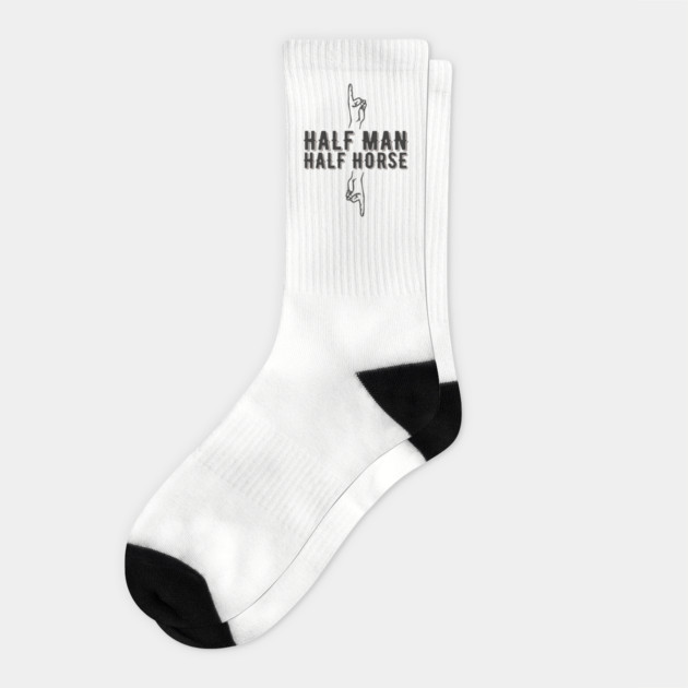 Half Man Half Horse Alpha Male Vibes Humor Socks by Anticorporati