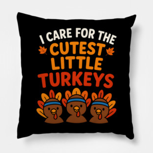 Cutest Little Turkeys Tee Pillow